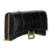Hourglass-lommebok med kjede, krokodillepreget «Black» 6560501LRGM1000