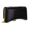 Hourglass-lommebok med kjede, krokodillepreget «Black» 6560501LRGM1000