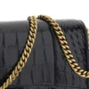 Hourglass-lommebok med kjede, krokodillepreget «Black» 6560501LRGM1000