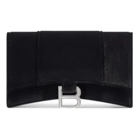 Hourglass Velvet Jersey Wallet On Chain «Black» 6560502AAPT1000