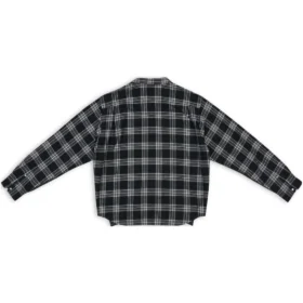 Hybrid-skjorte med V-hals «Anthracite Black White» 704271T41301163