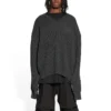 Hybrid-skjorte med V-hals «Anthracite Black White» 704271T41301163