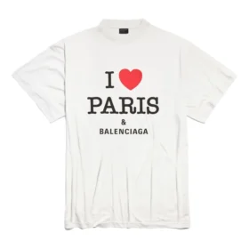 I Love Paris & Balenciaga T-skjorte, oversized «White» 787349TRVU99012 I Love Paris & Balenciaga T-skjorte, oversized «White» 787349TRVU99012