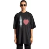 «I Love»-T-skjorte, stor passform «Black» 744439TOVH39034