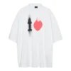 I Love T-skjorte, stor passform «White» 744439TOVH39081