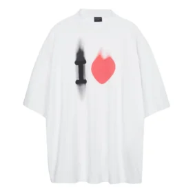 I Love T-skjorte, stor passform «White» 744439TOVH39081