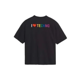 «I Love Techno» brodert, svart 556089TDV201000