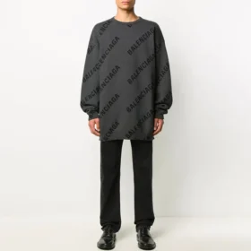 Intarsia-strikket genser med logo «Grey» 625970T31781262