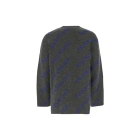 Intarsia-strikket genser med logo «Mørk grå» 623283T15671035