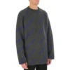 Intarsia-strikket genser med logo «Mørk grå» 623283T15671035