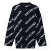Intarsia-strikket genser med logo «Svart» 623283T15674177