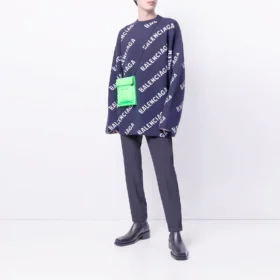 Intarsia-strikket genser med logo «Svart» 623283T15674177
