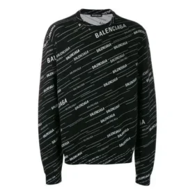 Jacquard-logo-genser med rund hals «Black» 555381T15241070