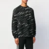 Jacquard-logo-genser med rund hals «Black» 555381T15241070
