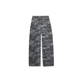 Jeans med vid benvidde i kamuflasjemønster «Grå» 641456TJW551055
