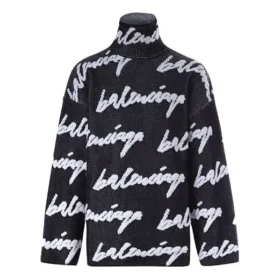 Jersey-genser med turtleneck og Scribble-logo «Black» 625927T31801070