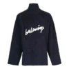 Jersey-genser med turtleneck og skriblet logo i børstet bomull «Navy» 625935T31828065