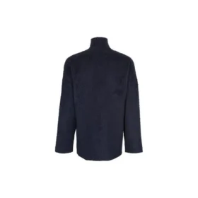 Jersey-genser med turtleneck og skriblet logo i børstet bomull «Navy» 625935T31828065