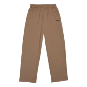 Joggebukser i bomull med brodert logo «Brown» 674594TMVF57761