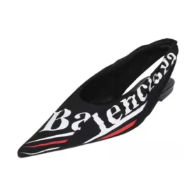 Knife Slingback Logo Print Casual Flats «Black» 500619W06001091