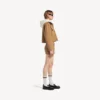 Mini-bomullsskjørt for kvinner i beige