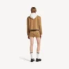 Mini-bomullsskjørt for kvinner i beige