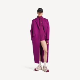 Kort langermet bodysuit for kvinner i fargen fiolett/oransje