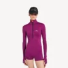 Kort langermet bodysuit for kvinner i fargen fiolett/oransje