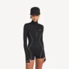 Kort langermet bodysuit for kvinner i svart