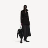 Kort trenchcoat i kokongmodell for damer i svart