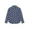 Kortærmet skjorte med Scribble-logo, stor passform «Midnight Blue» 662983TLLJ48502
