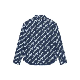 Kortærmet skjorte med Scribble-logo, stor passform «Midnight Blue» 662983TLLJ48502