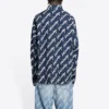 Kortærmet skjorte med Scribble-logo, stor passform «Midnight Blue» 662983TLLJ48502