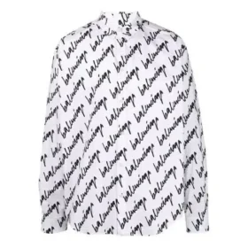 Kortærmet skjorte med Scribble-logo, stor passform «White» 662983TLLJ49040