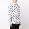 Kortærmet skjorte med Scribble-logo, stor passform «White» 662983TLLJ49040