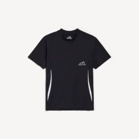 Kortærmet techwear-T-skjorte for menn i marineblå/hvit