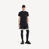 Kortærmet techwear-T-skjorte for menn i marineblå/hvit