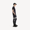 Kortærmet techwear-T-skjorte for menn i marineblå/hvit