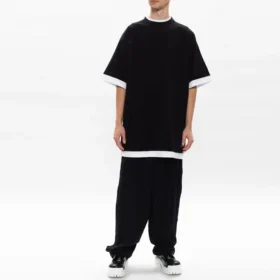Lagdelt T-skjorte, oversized «Black White» 644693TIVG61070