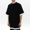 Lagdelt T-skjorte, oversized «Black White» 644693TIVG61070