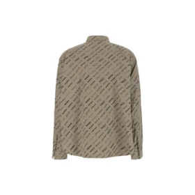 Langermet skjorte med logoer overalt «Beige» 662983TNLL19763