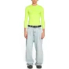 Langermet topp med rund hals «Fluo Yellow» 704103TMVB77204