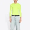 Langermet topp med rund hals «Fluo Yellow» 704103TMVB77204