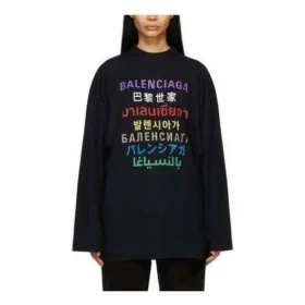 Languages Logo langermet T-skjorte «Black Multicolor» 641667TJVI32771