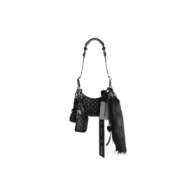 Le Cagole Collector XS-skulderveske med rhinestones «Black» 6713092AASO1000