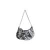 Le Cagole miniveske med kjede og graffiti «Black» 695814210G61090