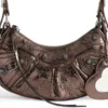 Le Cagole Xs skulderveske metallisert «Brown» 6713090GT3Y2564