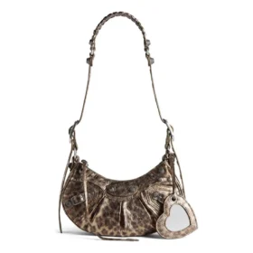 Le Cagole XS skulderveske, metallisert med leopardmønster «Brown» 6713092AAV72529