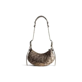Le Cagole XS skulderveske, metallisert med leopardmønster «Brown» 6713092AAV72529