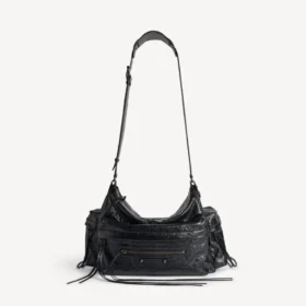 Le City-crossbodyveske for menn med flere lommer, medium, i svart